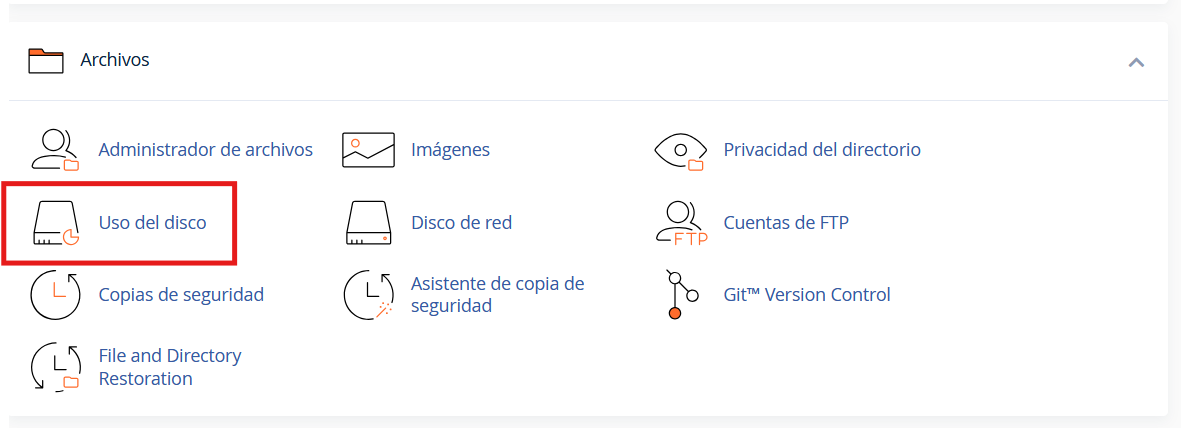 Uso de disco en cPanel 2